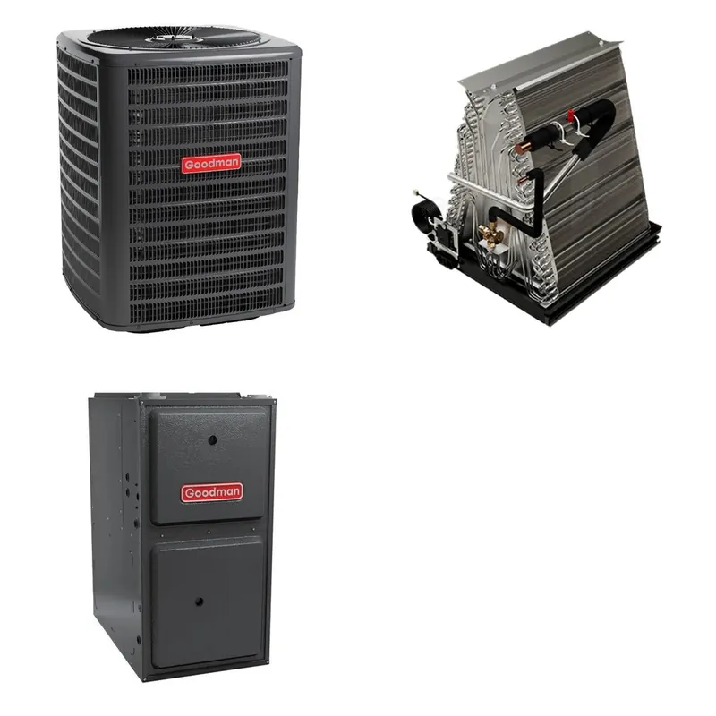 GOODMAN GLZS4BA1810+CAUTA3026B3+GR9S800803BN - 18K BTU Ducted Heat Pump System - R-32