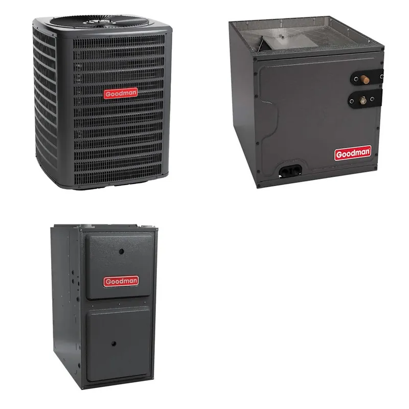 GOODMAN GLZS4BA1810+CAPTA2422C3+GR9S800803BN - 18K BTU Ducted Heat Pump System - R-32