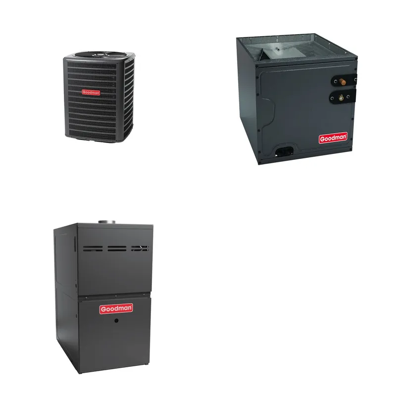 GOODMAN GLZS5BA2410+CAUTA2422B3+GR9S800804CN - 24K BTU Ducted Heat Pump System - R-32