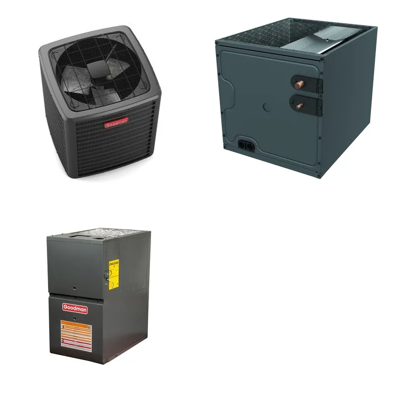GOODMAN GLXS5BA4810+CAPTA6030C3+GR9S801205DN - 4 Ton Ducted Air Conditioner & Gas Furnace System - R-32