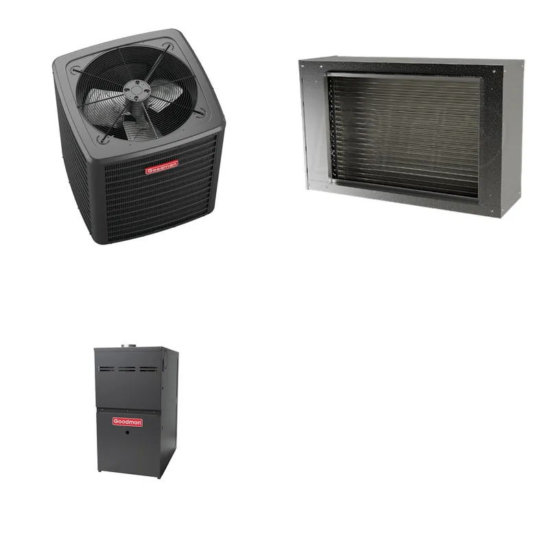 GOODMAN GLXS4BA1810+CSCT2412S3+GR9S800603BN - 1.5 Ton Ducted Air Conditioner & Gas Furnace System - R-32