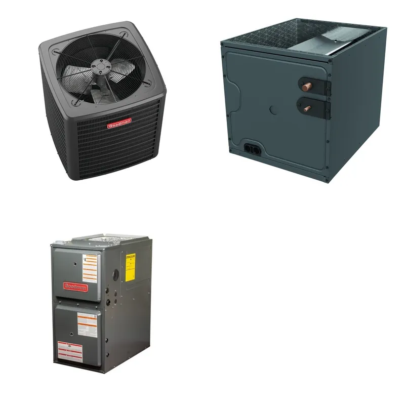 GOODMAN GLXS4BA1810+CAPTA2422A3+GR9S960803BN - 1.5 Ton Ducted Air Conditioner & Gas Furnace System - R-32
