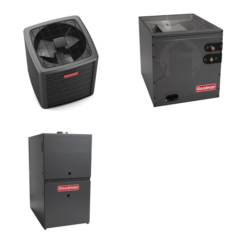 GOODMAN GLXS5BA1810+CAPTA3022C3+GR9S800403AU - 1.5 Ton Ducted Air Conditioner & Gas Furnace System - R-32