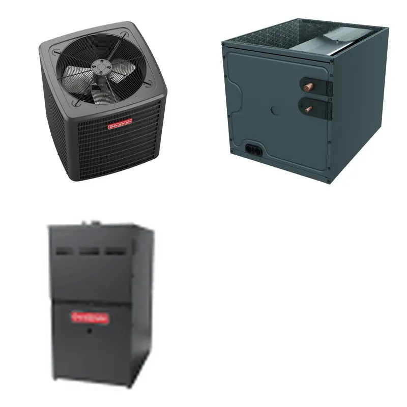 GOODMAN GLXS5BA3610+CAPTA3626B3+GR9S800804BN - 3 Ton Ducted Air Conditioner & Gas Furnace System - R-32