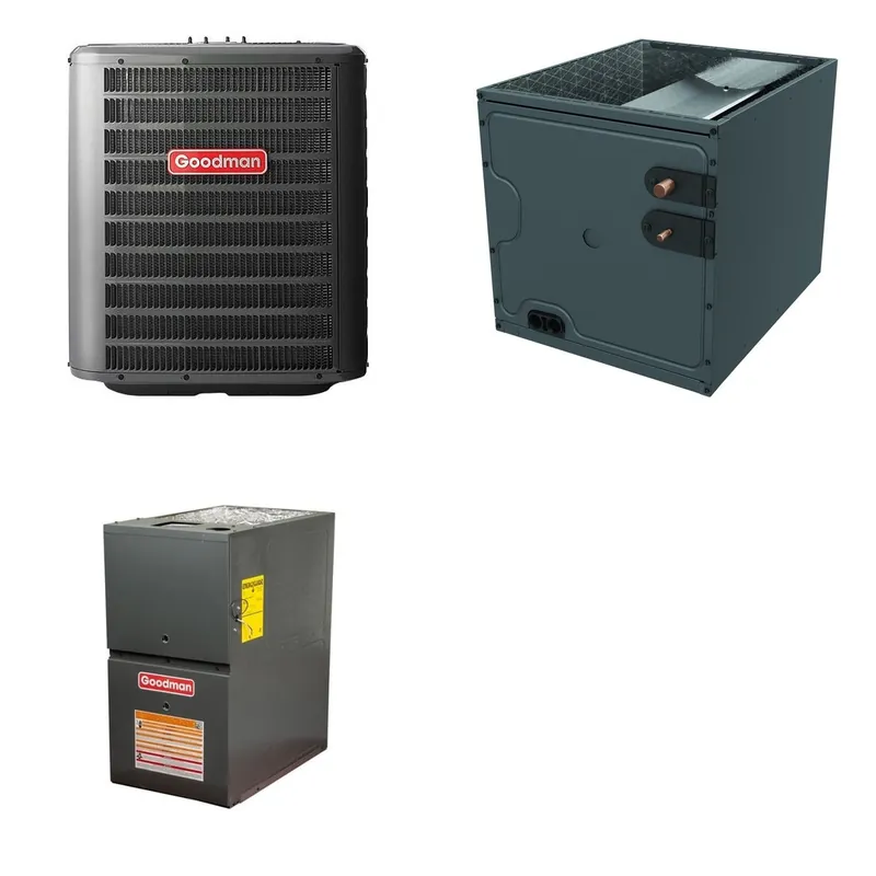 GOODMAN GLZS4BA2410+CAPTA2422B3+GR9S800603AN - 24K BTU Ducted Heat Pump System - R-32