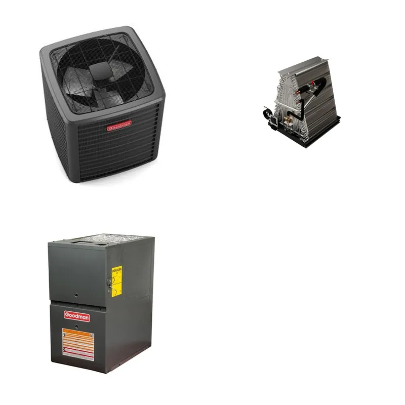GOODMAN GLXS5BA4810+CAUTA6030D3+GR9S801205DN - 4 Ton Ducted Air Conditioner & Gas Furnace System - R-32