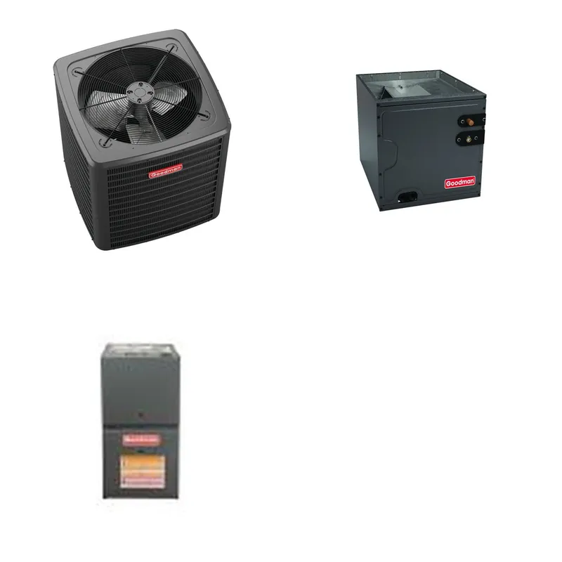 GOODMAN GLXS4BA3010+CAUTA3626B3+GR9S800403AN - 2.5 Ton Ducted Air Conditioner & Gas Furnace System - R-32