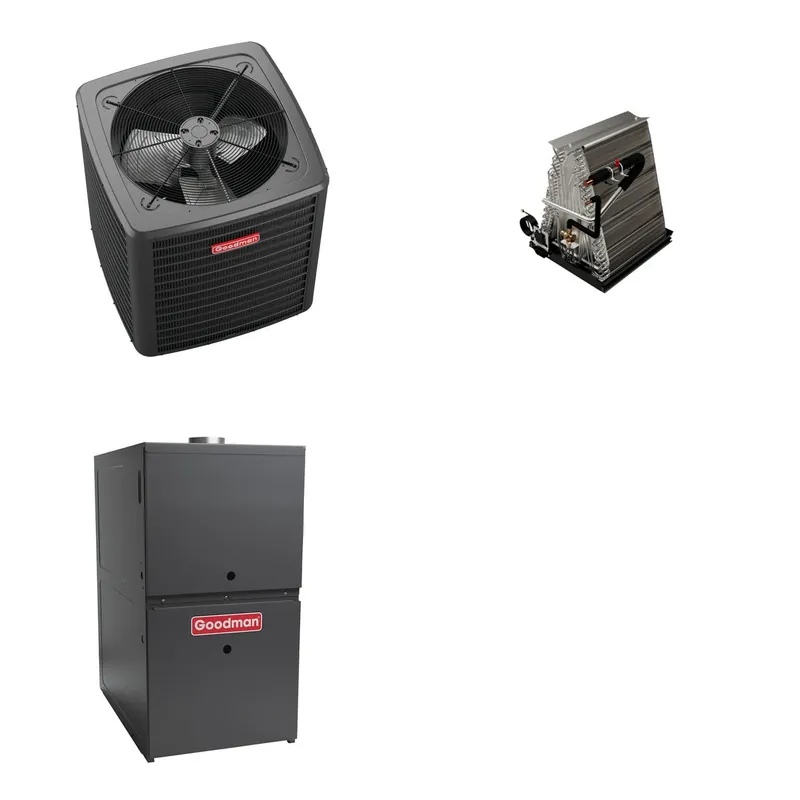GOODMAN GLXS4BA1810+CAUTA1818B3+GR9S800403AU - 1.5 Ton Ducted Air Conditioner & Gas Furnace System - R-32