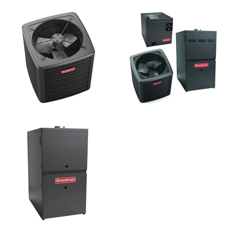 GOODMAN GLXS5BA3610+CAUTA4230C3+GR9S800804BU - 3 Ton Ducted Air Conditioner & Gas Furnace System - R-32