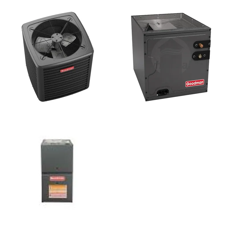 GOODMAN GLXS5BA3010+CAPTA3026C3+GR9S800403AN - 2.5 Ton Ducted Air Conditioner & Gas Furnace System - R-32