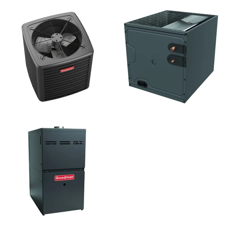 GOODMAN GLXS5BA3010+CAPTA3626B3+GR9S960805CU - 2.5 Ton Ducted Air Conditioner & Gas Furnace System - R-32
