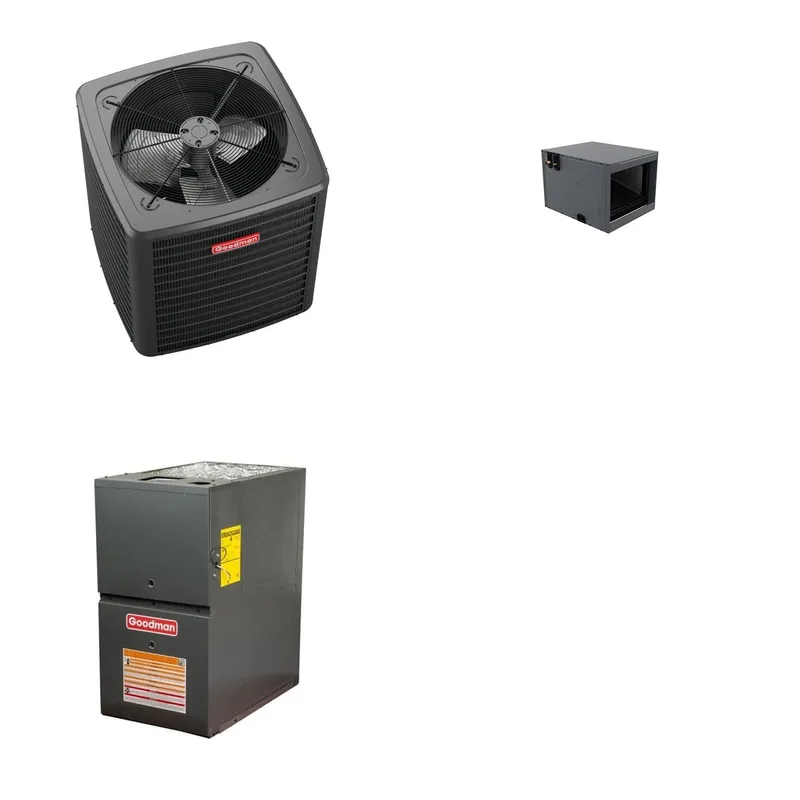 GOODMAN GLXS4BA1810+CHPTA2426C3+GR9S800603AN - 1.5 Ton Ducted Air Conditioner & Gas Furnace System - R-32
