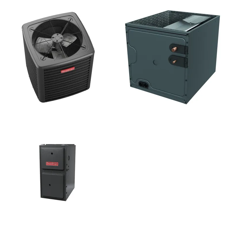 GOODMAN GLXS5BA6010+CAPTA6030C3+GR9S920805CN - 5 Ton Ducted Air Conditioner & Gas Furnace System - R-32