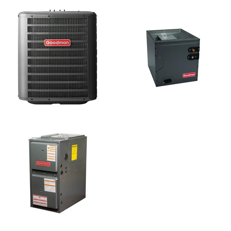 GOODMAN GLZS4BA2410+CAUTA3626B3+GR9S960803BN - 24K BTU Ducted Heat Pump System - R-32