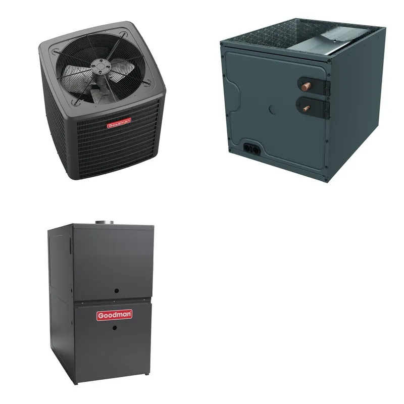GOODMAN GLXS4BA2410+CAPTA3022A3+GR9S800403AU - 2 Ton Ducted Air Conditioner & Gas Furnace System - R-32