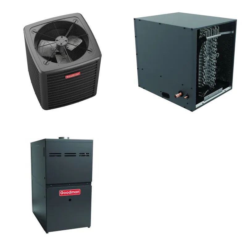 GOODMAN GLXS5BA3010+CHPTA3630B3+GR9S960805CU - 2.5 Ton Ducted Air Conditioner & Gas Furnace System - R-32