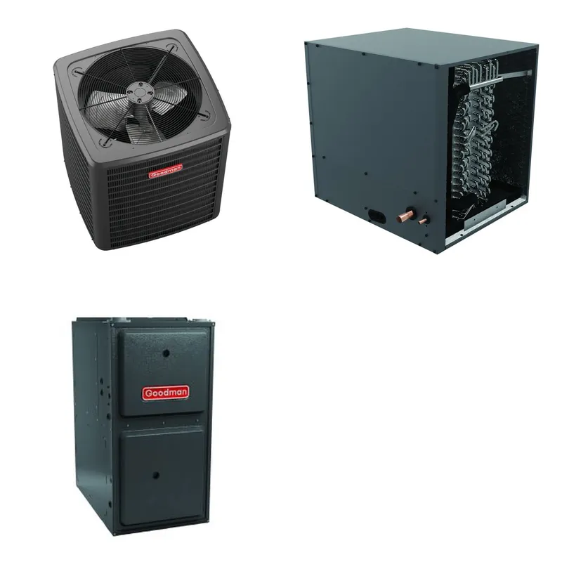 GOODMAN GLXS4BA1810+CHPTA1822B3+GR9S960403BU - 1.5 Ton Ducted Air Conditioner & Gas Furnace System - R-32