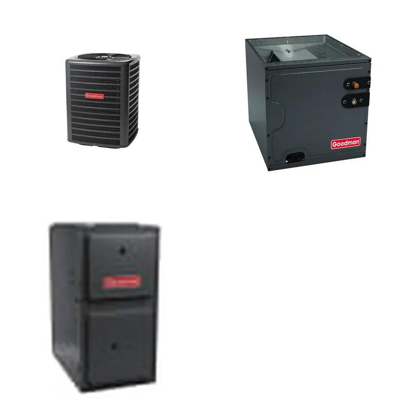 GOODMAN GLZS5BA2410+CAUTA2422B3+GR9S960603BN - 24K BTU Ducted Heat Pump System - R-32