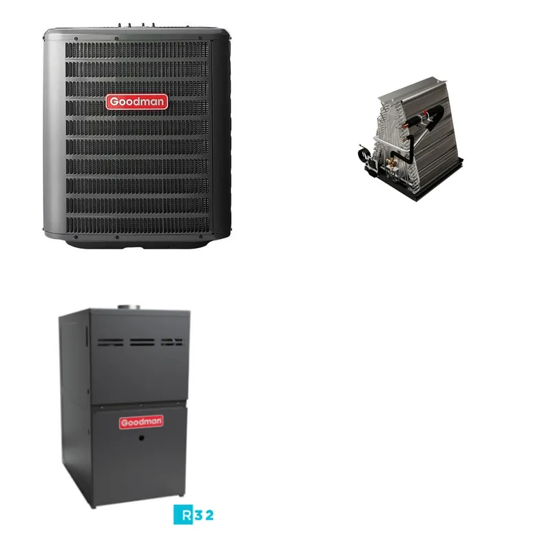 GOODMAN GLZS4BA3010+CAUTA3026B3+GR9S801005CN - 30K BTU Ducted Heat Pump System - R-32