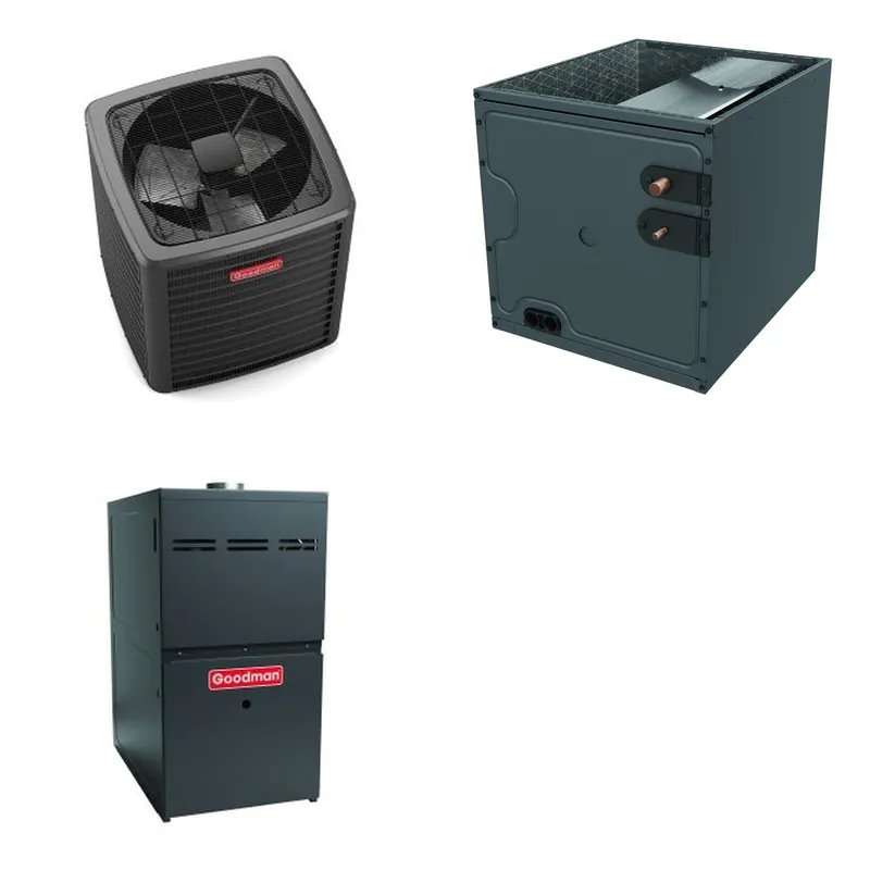 GOODMAN GLXS5BA4810+CAPTA6030C3+GR9S960805CU - 4 Ton Ducted Air Conditioner & Gas Furnace System - R-32