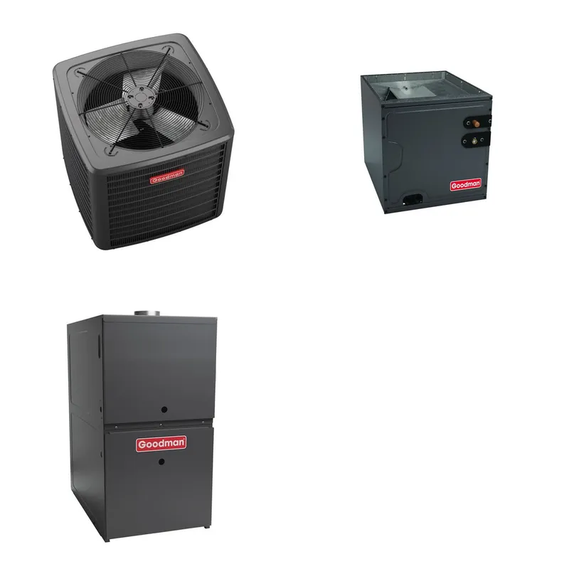 GOODMAN GLZS5BA3610+CAUTA3626B3+GR9S800804BU - 36K BTU Ducted Heat Pump System - R-32