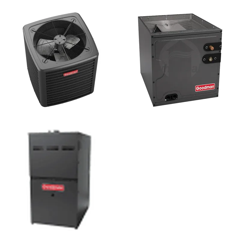 GOODMAN GLXS5BA3010+CAPTA3022C3+GR9S800804BN - 2.5 Ton Ducted Air Conditioner & Gas Furnace System - R-32