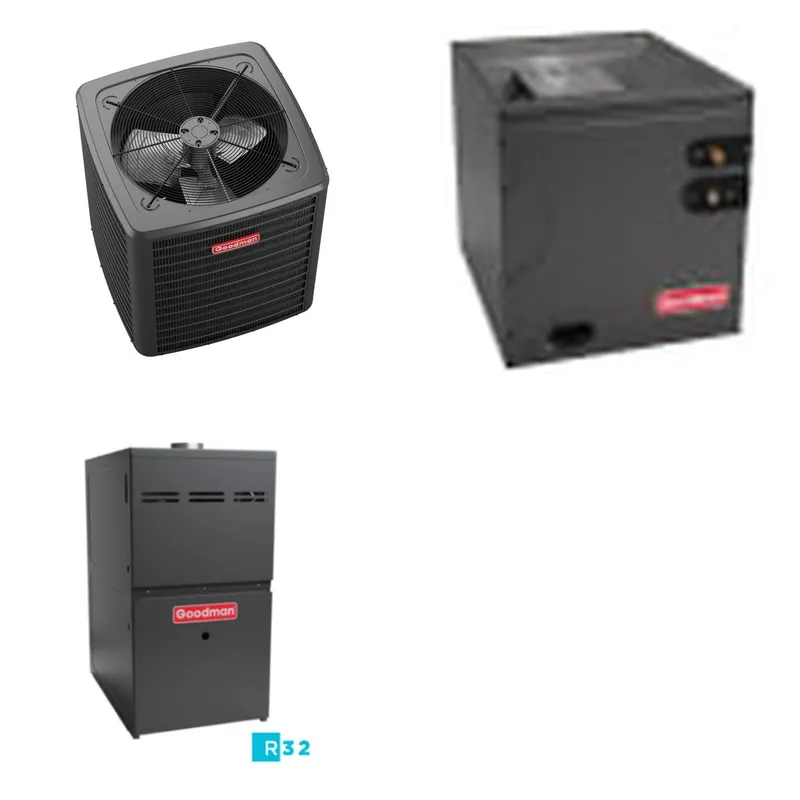 GOODMAN GLXS5BA4210+CAPTA6030D3+GR9S801005CN - 3.5 Ton Ducted Air Conditioner & Gas Furnace System - R-32