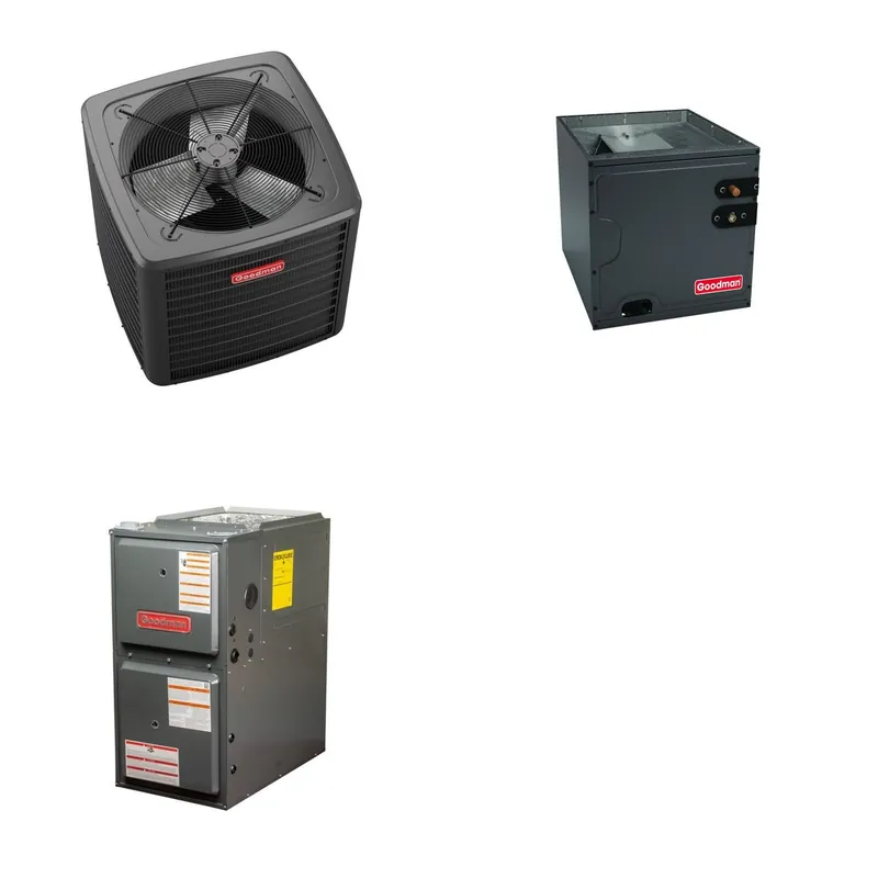 GOODMAN GLZS5BA3010+CAUTA3626B3+GR9S960803BN - 30K BTU Ducted Heat Pump System - R-32
