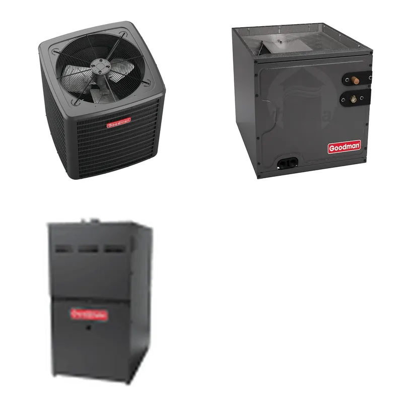 GOODMAN GLXS4BA3010+CAPTA3026C3+GR9S800804BN - 2.5 Ton Ducted Air Conditioner & Gas Furnace System - R-32