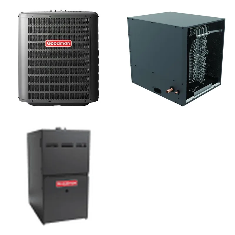 GOODMAN GLZS4BA2410+CHPTA2426B3+GR9S800604BN - 24K BTU Ducted Heat Pump System - R-32