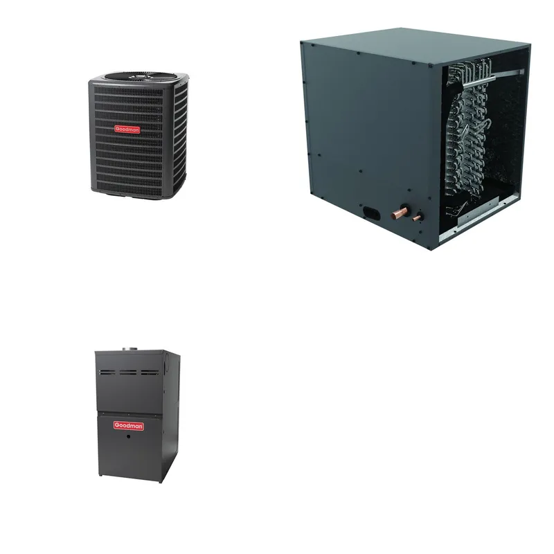 GOODMAN GLZS5BA2410+CHPTA2426B3+GR9S800603BN - 24K BTU Ducted Heat Pump System - R-32