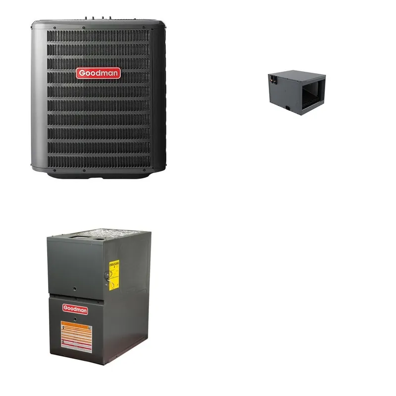 GOODMAN GLZS4BA2410+CHPTA2426C3+GR9S800603AN - 24K BTU Ducted Heat Pump System - R-32