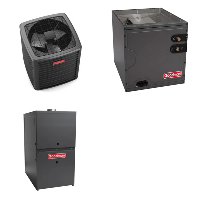 GOODMAN GLXS5BA1810+CAPTA2422C3+GR9S800403AU - 1.5 Ton Ducted Air Conditioner & Gas Furnace System - R-32