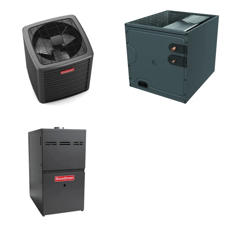 GOODMAN GLXS5BA4810+CAPTA6030C3+GR9S800805CU - 4 Ton Ducted Air Conditioner & Gas Furnace System - R-32
