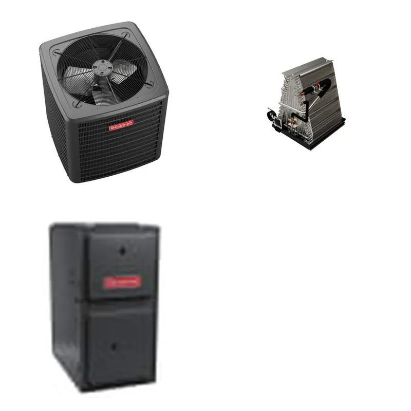 GOODMAN GLXS5BA3010+CAUTA3026C3+GR9S920603BN - 2.5 Ton Ducted Air Conditioner & Gas Furnace System - R-32