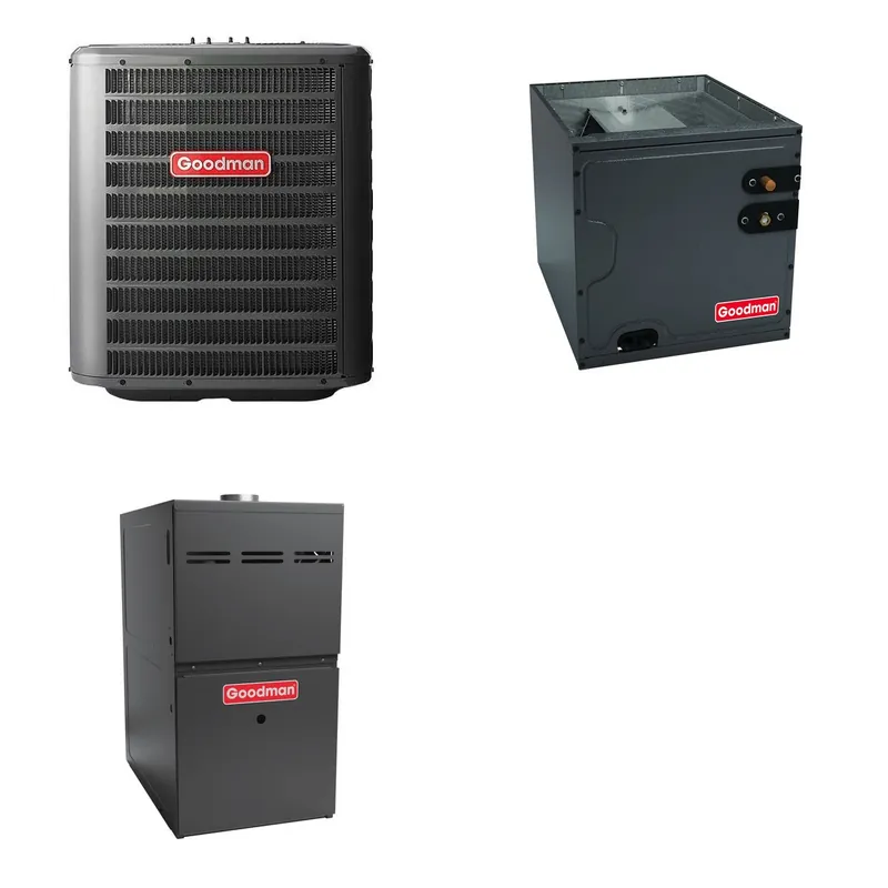 GOODMAN GLZS4BA2410+CAUTA2422B3+GR9S800804CN - 24K BTU Ducted Heat Pump System - R-32