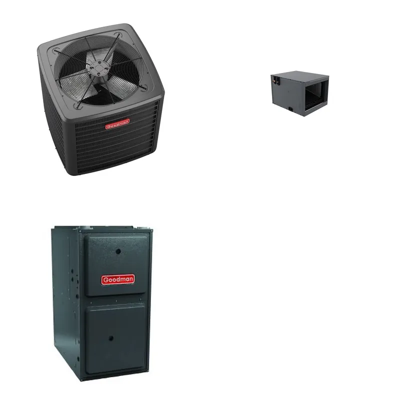 GOODMAN GLZS5BA1810+CHPTA1822A3+GR9S960403BU - 18K BTU Ducted Heat Pump System - R-32