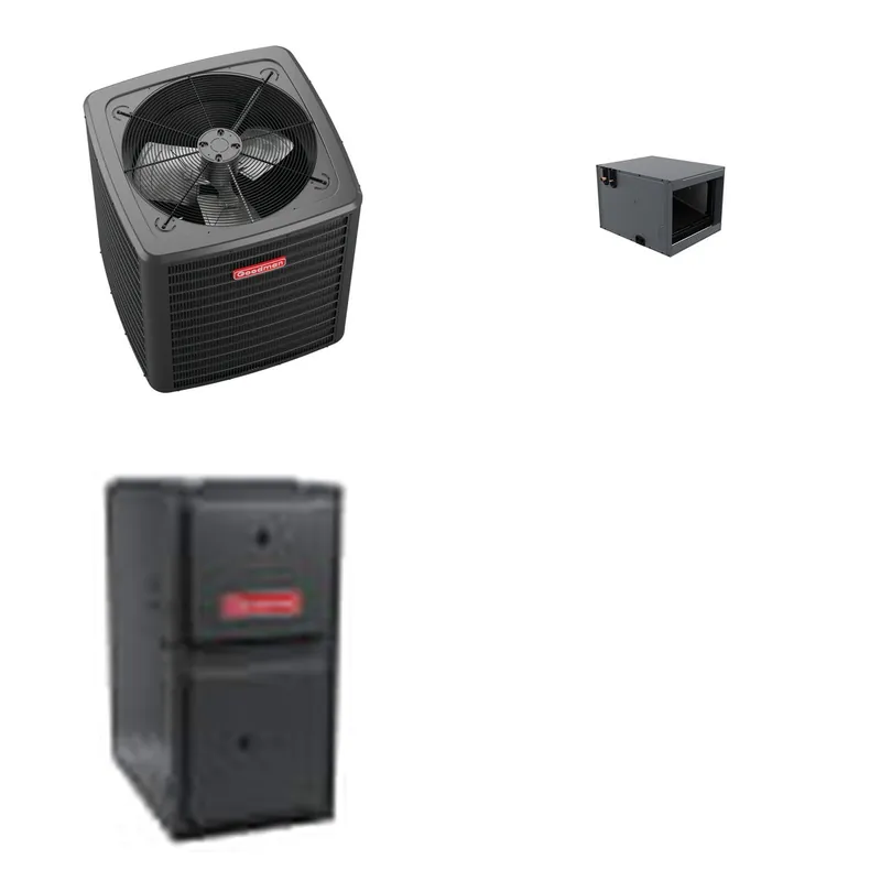 GOODMAN GLXS4BA1810+CHPTA2426C3+GR9S920803BN - 1.5 Ton Ducted Air Conditioner & Gas Furnace System - R-32
