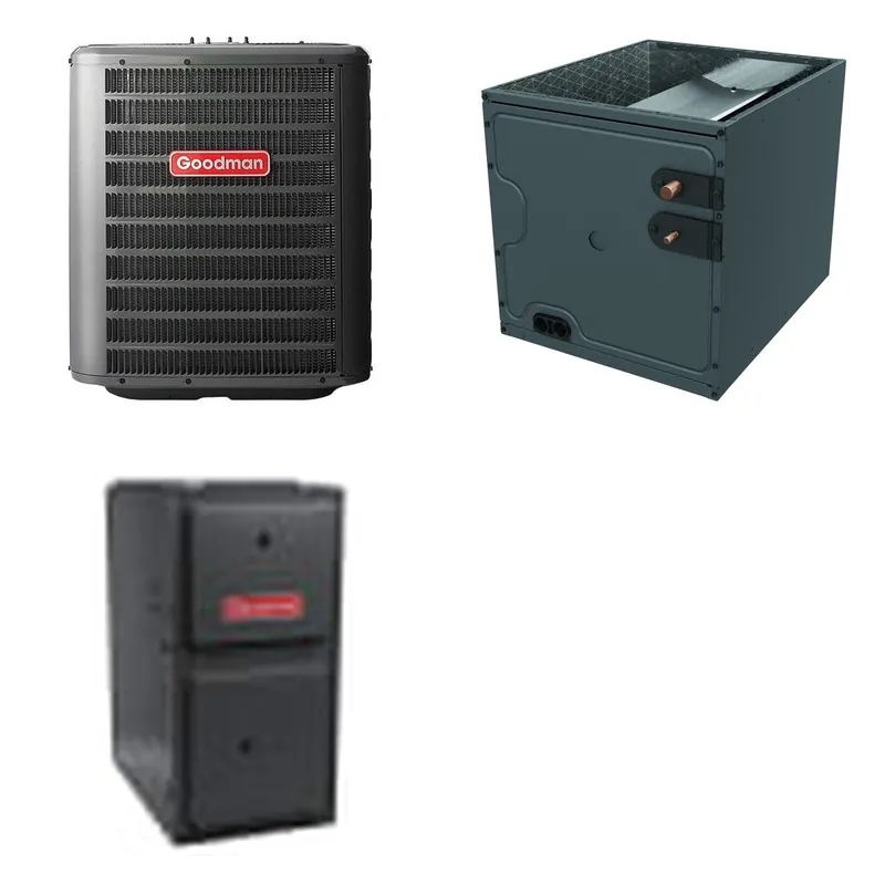 GOODMAN GLZS4BA2410+CAPTA2422B3+GR9S920803BN - 24K BTU Ducted Heat Pump System - R-32