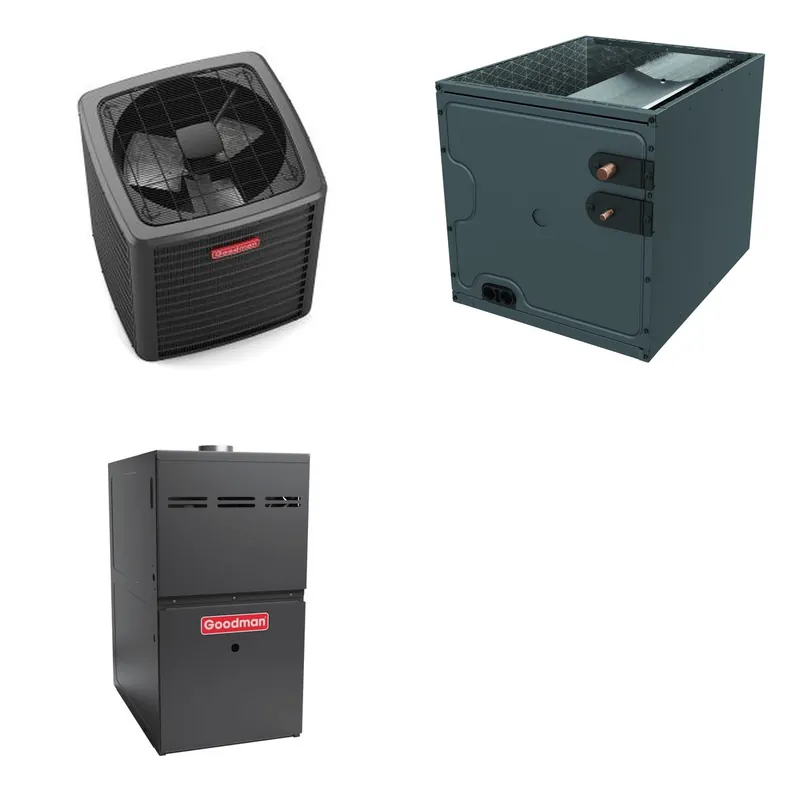GOODMAN GLXS5BA4810+CAPTA6030C3+GR9S960805CN - 4 Ton Ducted Air Conditioner & Gas Furnace System - R-32