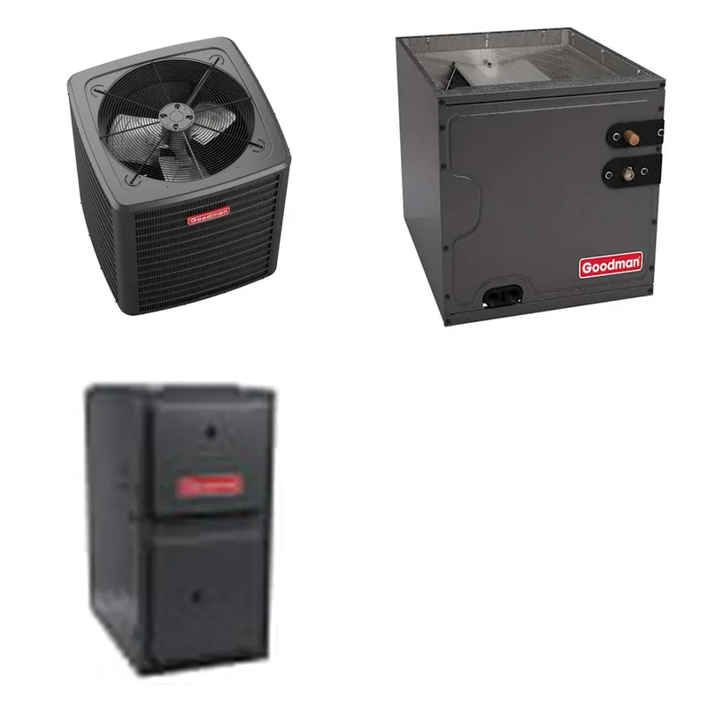 GOODMAN GLXS5BA2410+CAPTA2422C3+GR9S960603BN - 2 Ton Ducted Air Conditioner & Gas Furnace System - R-32