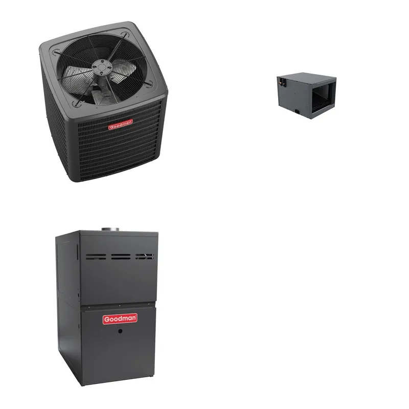 GOODMAN GLXS5BA3610+CHPTA3630C3+GR9S921004CN - 3 Ton Ducted Air Conditioner & Gas Furnace System - R-32
