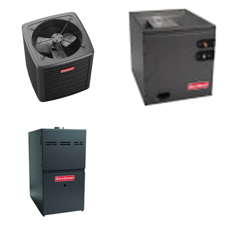 GOODMAN GLXS4BA4810+CAPTA6030D3+GR9S960805CU - 4 Ton Ducted Air Conditioner & Gas Furnace System - R-32