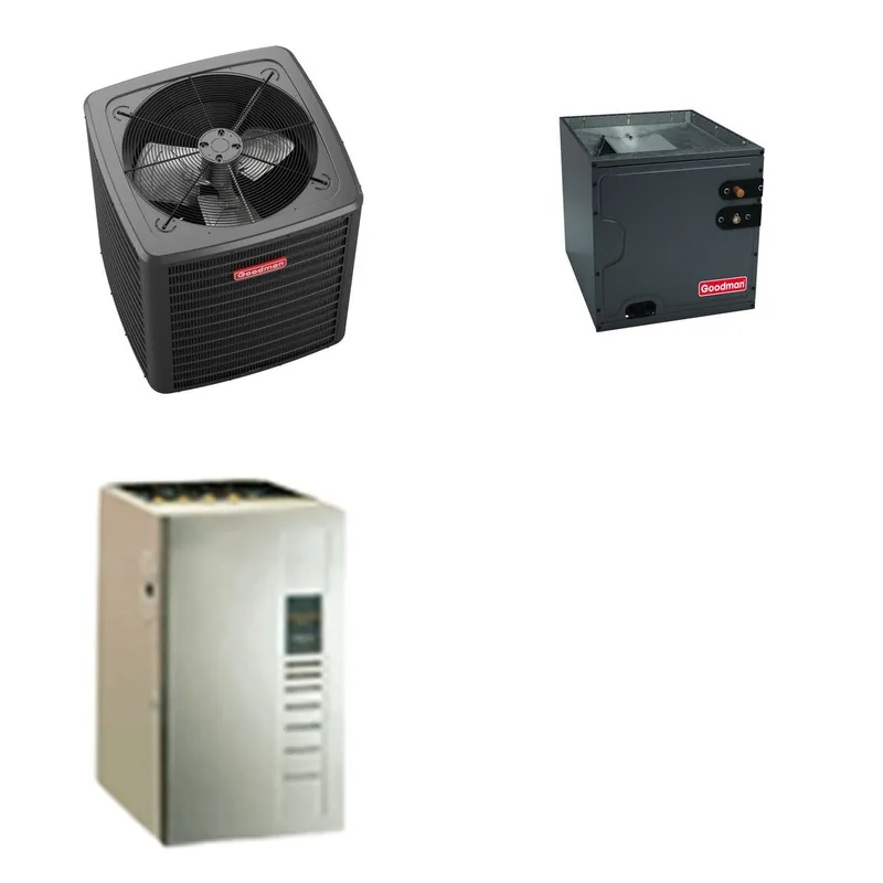 GOODMAN GLXS5BA2410+CAUTA3626B3+GR9S960603BU - 2 Ton Ducted Air Conditioner & Gas Furnace System - R-32