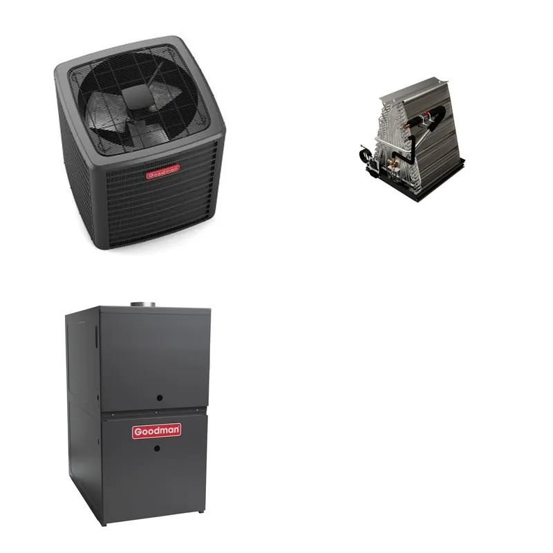 GOODMAN GLXS5BA1810+CAUTA1818B3+GR9S800603AU - 1.5 Ton Ducted Air Conditioner & Gas Furnace System - R-32