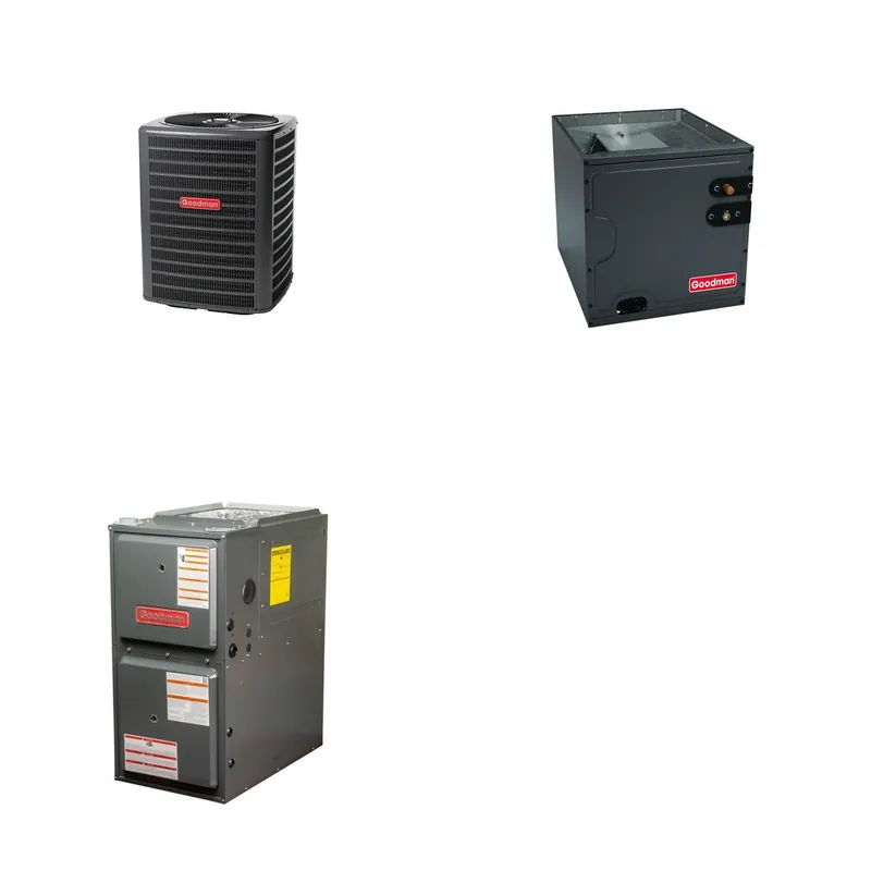 GOODMAN GLZS5BA2410+CAUTA3626B3+GR9S960803BN - 24K BTU Ducted Heat Pump System - R-32