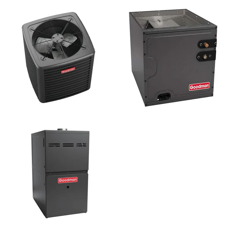 GOODMAN GLXS4BA2410+CAPTA2422C3+GR9S800804CN - 2 Ton Ducted Air Conditioner & Gas Furnace System - R-32
