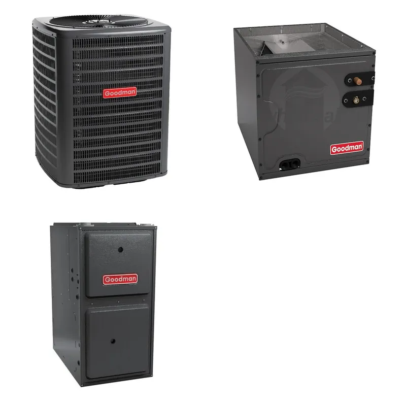 GOODMAN GLZS4BA1810+CAPTA3022C3+GR9S800803BN - 18K BTU Ducted Heat Pump System - R-32