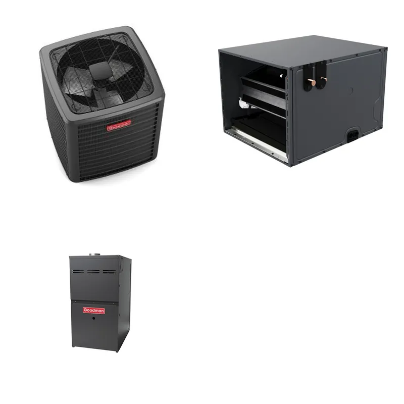 GOODMAN GLXS5BA4810+CHPTA6030D3+GR9S800805CN - 4 Ton Ducted Air Conditioner & Gas Furnace System - R-32