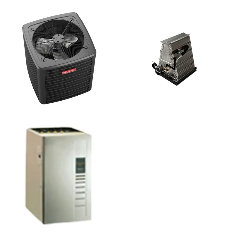 GOODMAN GLXS5BA3010+CAUTA3026B3+GR9S960603BU - 2.5 Ton Ducted Air Conditioner & Gas Furnace System - R-32